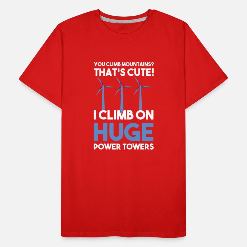 Technicien d’éolienne énergie éolienne de parc éolien T-shirt bio Premium Homme
