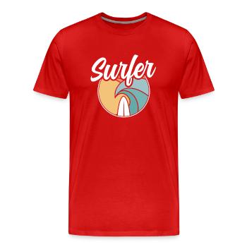 Surfer Planche de surf Surf - T-shirt bio Premium Homme - rouge - Devant - Damien (186cm)