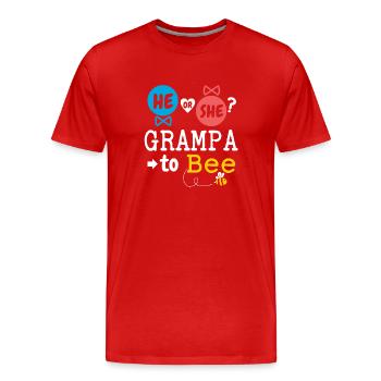 Il ou elle Grampa à Bee Sexe Révéler le bébé de la famille - T-shirt bio Premium Homme - rouge - Devant - Damien (186cm)