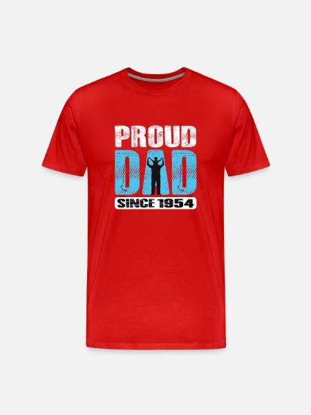 Proud Dad Since 1954 - Men's Premium Organic T-Shirt - red