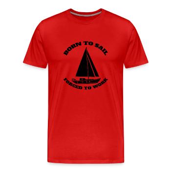 Sailing Boat Sailing Ship Sailing Sailing Captain - Men's Premium Organic T-Shirt - red - Front - Damien (186cm)