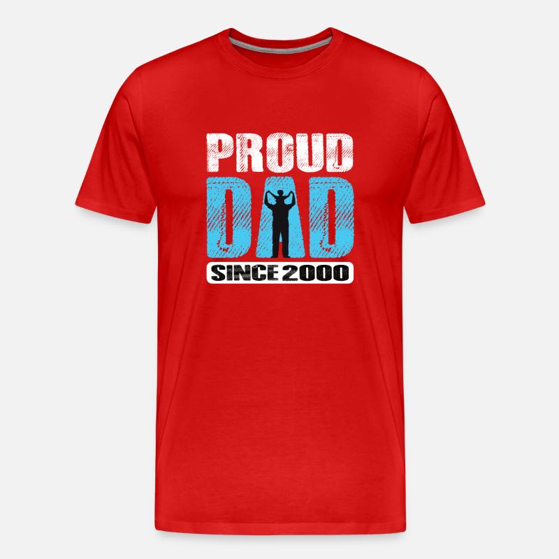 Proud Dad Since 2000 - Männer Premium Bio T-Shirt - Rot