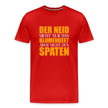 Neid Blumenbeet Spaten - Männer Premium Bio T-Shirt - Rot - Vorne - Damien (186cm)