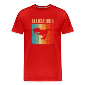 Allosaurus Dinosaurier Kinder Dino Geschenk - Männer Premium Bio T-Shirt - Rot - Vorne - Damien (186cm)