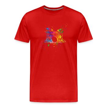 Schlagzeug, Schlagzeuger - Männer Premium Bio T-Shirt - Rot - Vorne - Damien (186cm)