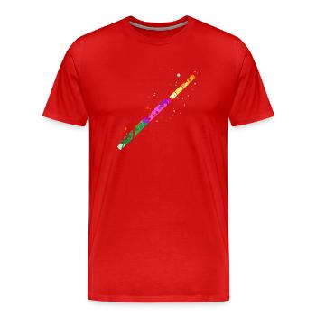 Flûte, Jouer de la flûte, - T-shirt bio Premium Homme - rouge - Devant - Damien (186cm)