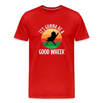Sa guinée soit un bon wheek - T-shirt bio Premium Homme - rouge - Devant - Damien (186cm)