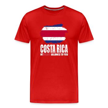 Costa Rica Fahne - Männer Premium Bio T-Shirt - Rot - Vorne - Damien (186cm)