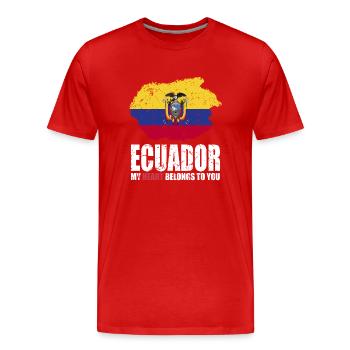 Ecuador Fahne - Männer Premium Bio T-Shirt - Rot - Vorne - Damien (186cm)