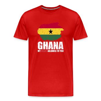 Drapeau du Ghana - T-shirt bio Premium Homme - rouge - Devant - Damien (186cm)