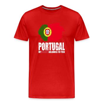 Drapeau du Portugal - T-shirt bio Premium Homme - rouge - Devant - Damien (186cm)