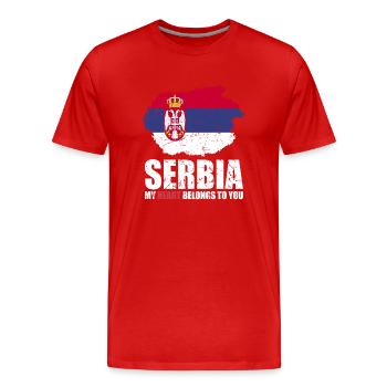 Serbien Fahne - Männer Premium Bio T-Shirt - Rot - Vorne - Damien (186cm)