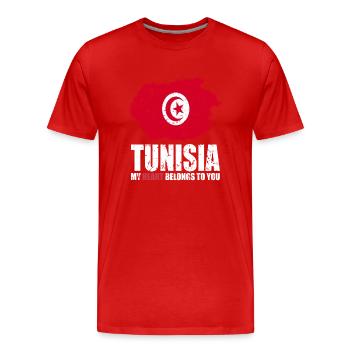 Tunisia Flag - Men's Premium Organic T-Shirt - red - Front - Damien (186cm)