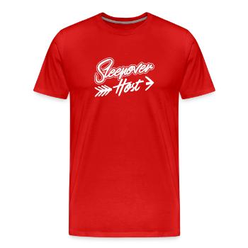 Hôtes pour la nuit Passez la nuit - T-shirt bio Premium Homme - rouge - Devant - Damien (186cm)