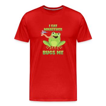 frog pun toad pun insects - Men's Premium Organic T-Shirt - red - Front - Damien (186cm)