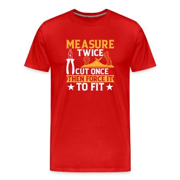 Drôle de dicton DIY - T-shirt bio Premium Homme - rouge - Devant - Damien (186cm)