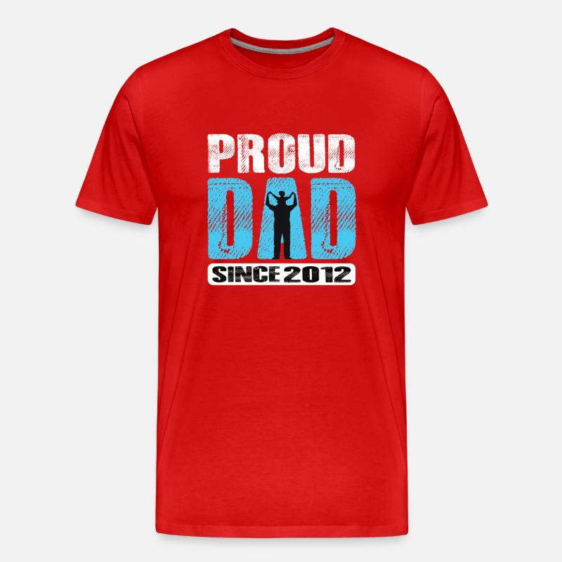 Proud Dad Since 2012 - Männer Premium Bio T-Shirt - Rot