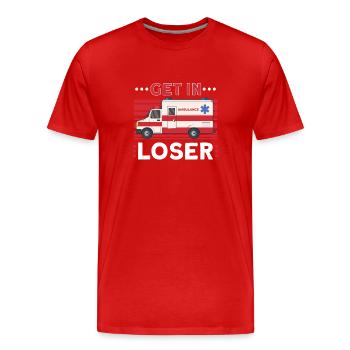 Sanitäter Erster Responder Krankenwagenfahrer - Männer Premium Bio T-Shirt - Rot - Vorne - Damien (186cm)