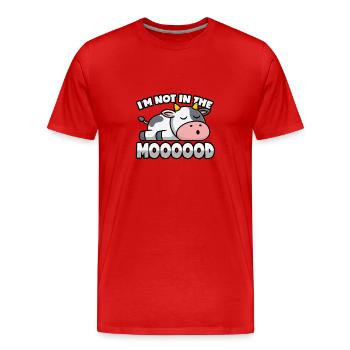 Cow is tired and not in the mood - Men's Premium Organic T-Shirt - red - Front - Damien (186cm)