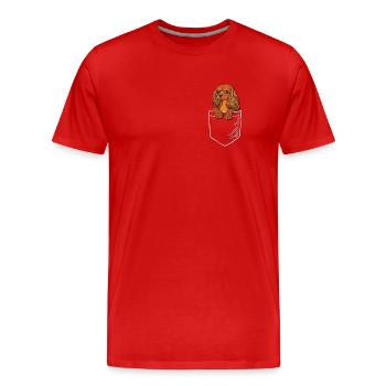 Rubis Cavalier King Charles Spaniel - T-shirt bio Premium Homme - rouge - Devant - Damien (186cm)