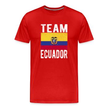 Ecuador Fahne - Männer Premium Bio T-Shirt - Rot - Vorne - Damien (186cm)