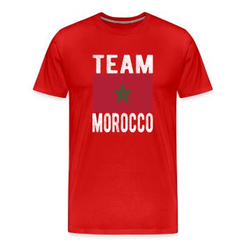 Drapeau du Maroc - T-shirt bio Premium Homme - rouge - Devant - Damien (186cm)