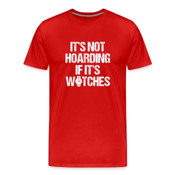 Montre Collector Horloger - T-shirt bio Premium Homme - rouge - Devant - Damien (186cm)