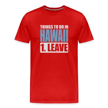 Hawaii Meme - Männer Premium Bio T-Shirt - Rot - Vorne - Damien (186cm)