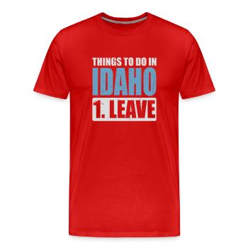 Mème de l’Idaho - T-shirt bio Premium Homme - rouge - Devant - Damien (186cm)