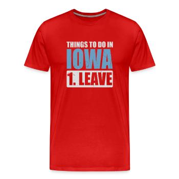 Iowa Meme - Men's Premium Organic T-Shirt - red - Front - Damien (186cm)