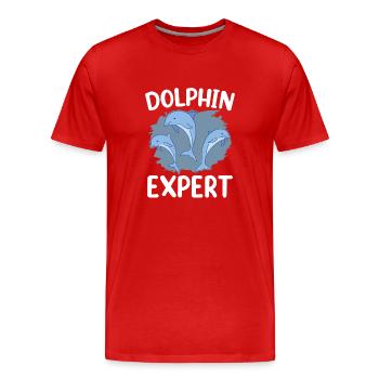 Expert Dauphin Dauphin Dauphin Amoureux des Dauphins - T-shirt bio Premium Homme - rouge - Devant - Damien (186cm)