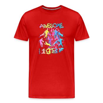 Awesome since 1987. Agility, Hundetraining - Männer Premium Bio T-Shirt - Rot - Vorne - Damien (186cm)