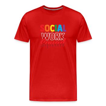 Équipe de travail social Travailleur social Travail social - T-shirt bio Premium Homme - rouge - Devant - Damien (186cm)