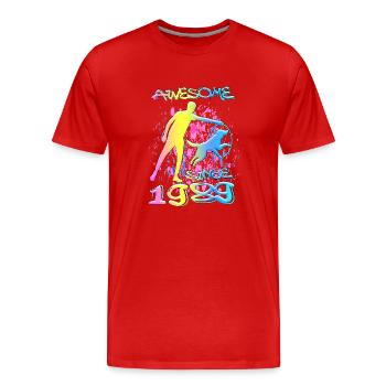Génial depuis 1989. Agilité, Hundetraining - T-shirt bio Premium Homme - rouge - Devant - Damien (186cm)