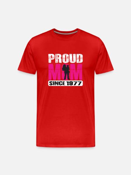 Proud Mom Since 1977 - Men's Premium Organic T-Shirt - red