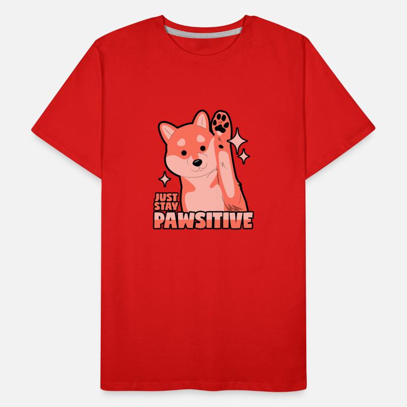 Optimistic dog: Pawsitive Men's Premium Organic T-Shirt