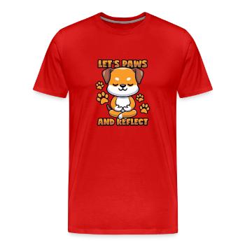 Dog: Pause & Reflect - Meditation - Men's Premium Organic T-Shirt - red - Front - Damien (186cm)