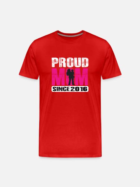 Proud Mom Since 2016 - Men's Premium Organic T-Shirt - red