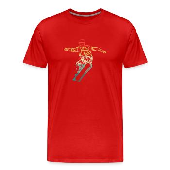 Snowboard Cool Snowboarder Sports d’hiver Snowboard - T-shirt bio Premium Homme - rouge - Devant - Damien (186cm)