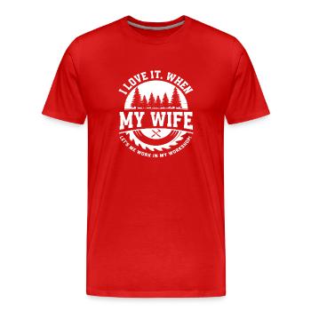 J’aime ma femme artisan d’atelier - T-shirt bio Premium Homme - rouge - Devant - Damien (186cm)