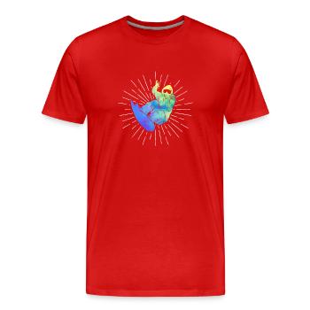 Snowboarding Outdoor Activity Snowboarder Winter - Men's Premium Organic T-Shirt - red - Front - Damien (186cm)
