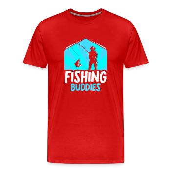 Amis pêcheurs Ami pêcheur Ami pêcheur - T-shirt bio Premium Homme - rouge - Devant - Damien (186cm)