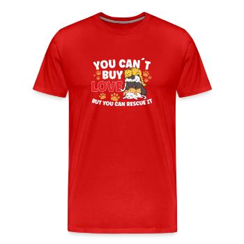 Sauvetage des chats SAUVETAGE DES DROITS DES ANIMAUX Adoption de chats - T-shirt bio Premium Homme - rouge - Devant - Damien (186cm)