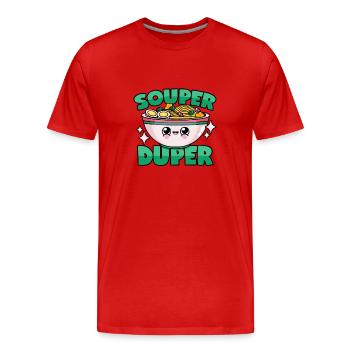 Ramen Suppe: "Souper Duper" - Männer Premium Bio T-Shirt - Rot - Vorne - Damien (186cm)