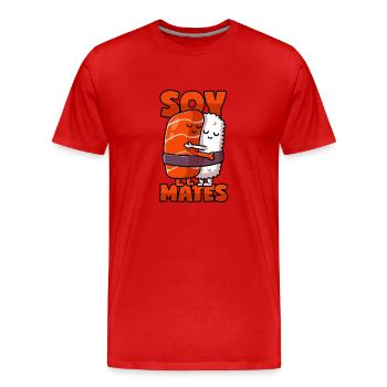 Sushi-Seelenverwandte mit Sojasoße - Männer Premium Bio T-Shirt - Rot - Vorne - Damien (186cm)