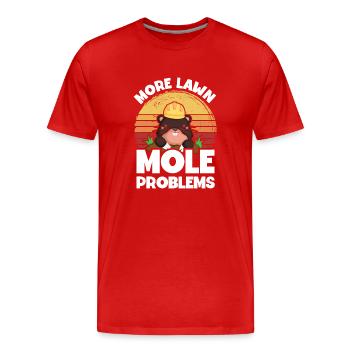 Plus de problèmes avec les taupes de pelouse - T-shirt bio Premium Homme - rouge - Devant - Damien (186cm)