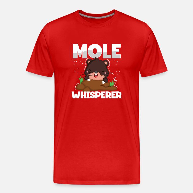 Maulwurfsflüsterer - Männer Premium Bio T-Shirt - Rot