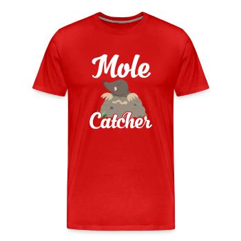 Chasseur de taupes - T-shirt bio Premium Homme - rouge - Devant - Damien (186cm)