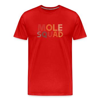 Troupe de taupes colorées - T-shirt bio Premium Homme - rouge - Devant - Damien (186cm)