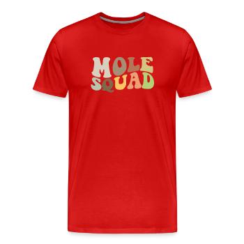 Escouade de taupes - T-shirt bio Premium Homme - rouge - Devant - Damien (186cm)